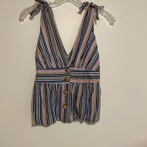 Stripe top with bows size: small